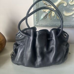 Cole haan pebbled black leather purse shoulder back